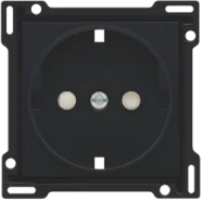 Tijdelijk Beschikbaar Niko 161-66901 afwerkingsset voor wandcontactdoos met randaarde en kinderveiligheid, Black coated