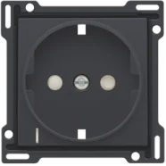 Weekendaanbieding Niko 122-66908 afwerkingsset voor wandcontactdoos met randaarde, kinderveiligheid en spanningsaanduiding, Anthracite