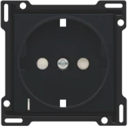 Superprijs Niko 161-66908 afwerkingsset voor wandcontactdoos met randaarde, kinderveiligheid en spanningsaanduiding, Black coated