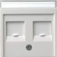 Bestseller Gira 066303 Systeem 55 Afdekking 2x Modulair Jack Universeel Zuiver wit glanzend