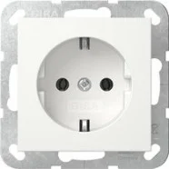 Tijdelijk Beschikbaar Gira 418827 Systeem 55 Wandcontactdoos met randaarde 16 A 250 V~ Met bevestigingsklauwen Zuiver wit mat