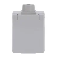 Busch Jaeger 2064 AG Perilex contactdoos Busch-Perilex wcd klapdeksel Opbouw Perilex 16A IP44 Grijs Favoriet