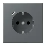 Alleen Vandaag Jung LC 1520-18 C 202 Wandcontactdoos met randaarde 16A 250V en USB-laadcontactdoos 1x type C LS 990 gris foncé 31 (32010)