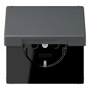 Weekendaanbieding Jung LC 1520 NBFKL 202 Wandcontactdoos met randaarde 16A 250V klapdeksel LS 990 gris foncé 31 (32010)
