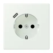 Actieprijs Jung LC 1520-18C 210 Wandcontactdoos met randaarde 16A 250V en USB-laadcontactdoos 1x type C LS 990 outremer gris (32024)