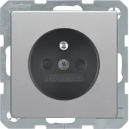 Berker 6768766084 Q.1/Q.3/Q.7 Wandcontactdoos met randaarde en steekklemmen Alulook soft finish Lage Kosten
