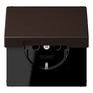 Actieprijs Jung LC 1520 NBFKL 252 Wandcontactdoos met randaarde 16A 250V klapdeksel LS 990 terre d‘ombre brûlée 59 (4320J)