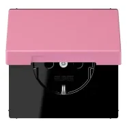Weekendaanbieding Jung LC 1520 NBFKL 246 Wandcontactdoos met randaarde 16A 250V klapdeksel LS 990 rose vif (4320C)