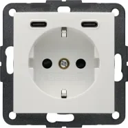 Berker 48158989 S.1/B.3/B.7 Wandcontactdoos met randaarde en steekklemen en 2x USB C Polarwit glanzend Bestel Nu