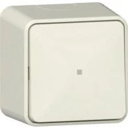 Tijdelijk Beschikbaar Gira 315612 Wipdrukcontact 10A 250V met controlevenster en interne montageplaat Wisselcontact 1-polig Crème wit