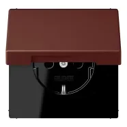 Betaalbaar Jung LC 1520 NBFKL 235 Wandcontactdoos met randaarde 16A 250V klapdeksel LS 990 terre sienne brûlée 31 (32120)