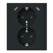 Aanbieding Busch-Jaeger 202EUJRB2USBC-885 Platform 63 Dubbele wandcontactdoos met randaarde USB Safety+ met USB C/C Voor enkele inbouwdoos Zwart mat
