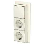Bestseller Busch-Jaeger 2601/6/20/2 EAPBJ-522-503 Busch-balance AP Combinatieschakelaar met 2 wandcontactdozen met randaarde Safety+ Wisselschakelaar Crème wit