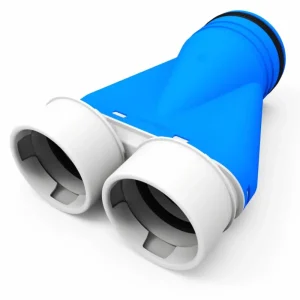 Vent-Axia Uniflexplus ventilatie ventielcollector 2x Ø90 mm met tuit Ø125 mm Direct Verzonden
