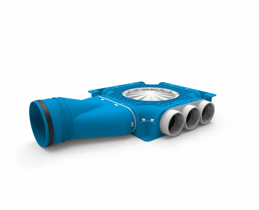 Vent-Axia Uniflexplus ventilatie samengestelde verdeler 9x Ø69mm met horizontale tuit Ø125mm Veilige Betaling