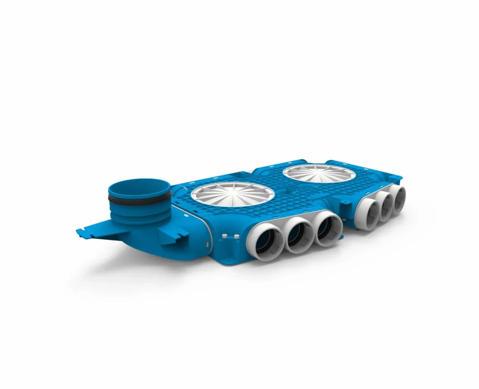 Beperkt Aanbod Vent-Axia Uniflexplus ventilatie samengestelde verdeler 15x Ø69mm met verticale tuit Ø125mm
