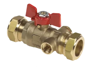 Superprijs BONFIX Kogelstopkraan 22 x 22 mm knel met aftap met vlinder