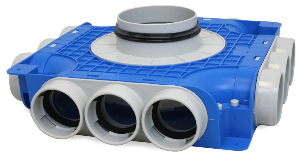 Vent-Axia Uniflexplus ventilatie subverdeelbox 12x Ø69mm met tuit Tuit diameter Ø180mm Gratis Retour