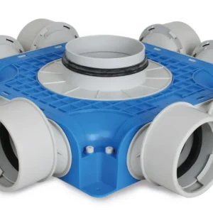 Vent-Axia Uniflexplus ventilatie subverdeelbox 8x Ø90 mm met tuit Tuit diameter Ø180mm Op = Op