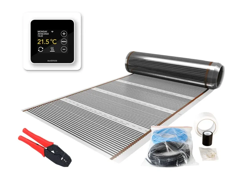Alleen Vandaag MAGNUM Foil Set 10m2 1200W + WiFi thermostaat zwart