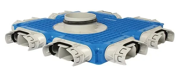 Vent-Axia Uniflexplus ventilatie verdeelbox vlak 8x 132x52mm met tuit Tuit diameter Ø125mm Bestseller