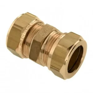 Bonfix messing rechte koppeling 2x knel 15mm knel Op = Op