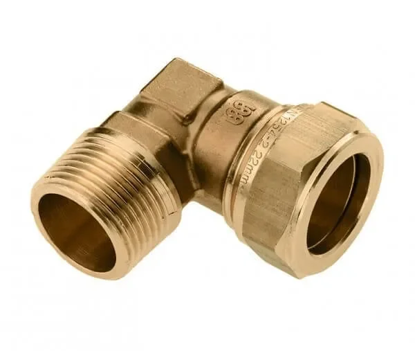 Bonfix messing draadknie 90 graden knel x buitendraad 15 x 1/2 inch Premium
