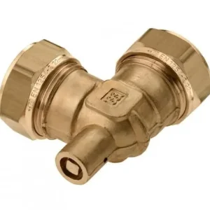 Bonfix messing knie met ontluchting 90 graden 2x knel 15mm knel Express Levering