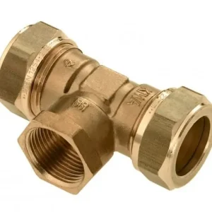 Rechtstreeks Van De Fabrikant Bonfix messing schroef-T-stuk 90 graden 2x knel x binnendraad 15 x 1/2 inch