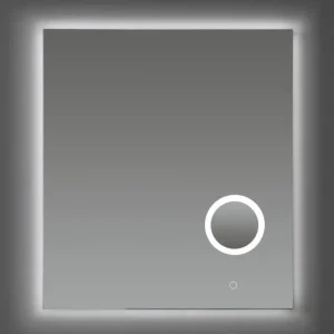 Saniful Rechthoekige badkamerspiegel met led verlichting in 3 kleuren instelbaar & dimbaar Incl. spiegelverwarming en make-up spiegel Rechthoekig 80×70 cm Speciale Aanbieding