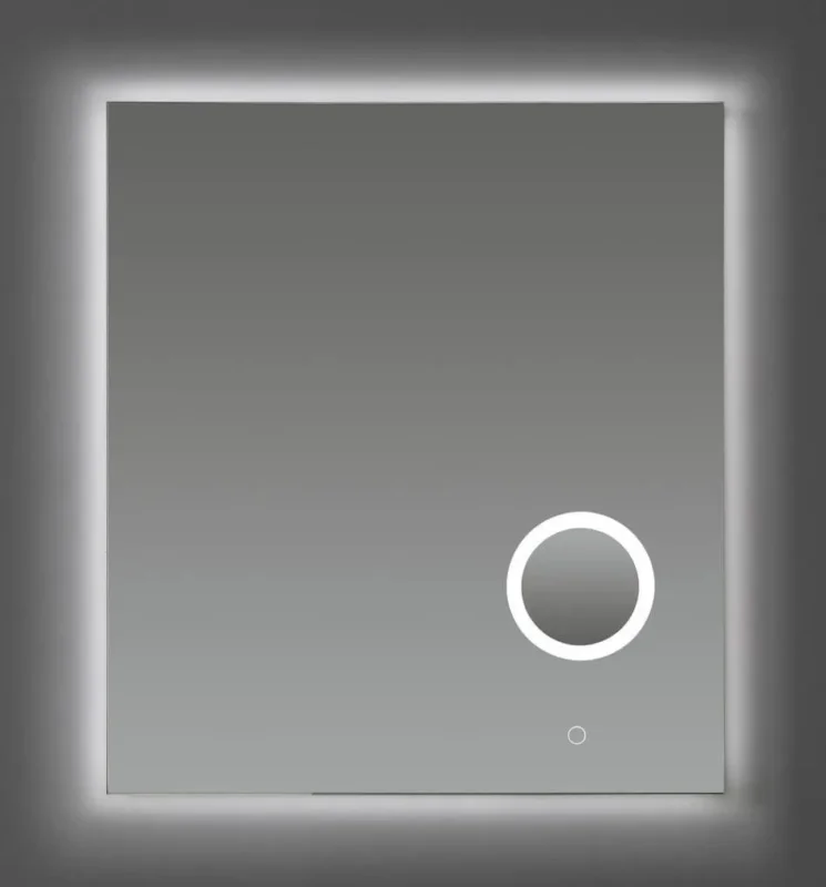 Saniful Rechthoekige badkamerspiegel met led verlichting in 3 kleuren instelbaar & dimbaar Incl. spiegelverwarming en make-up spiegel Rechthoekig 80×70 cm Speciale Aanbieding