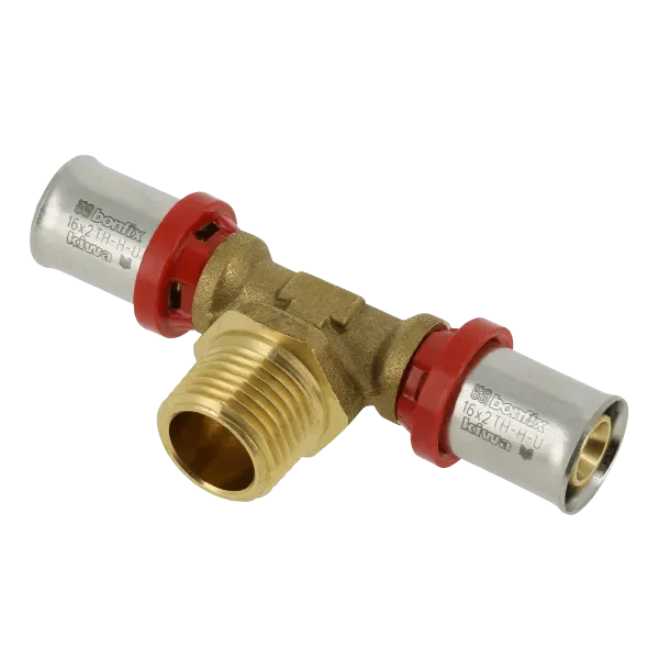Seizoensaanbieding BONFIX Alu-pers 2000605 T-stuk 16 x 1/2″ buitendraad x 16 mm