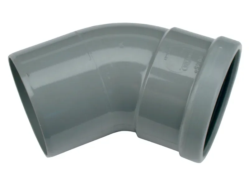 PVC Manchet Bocht 45° grijs 110 SN8 M/S Premium