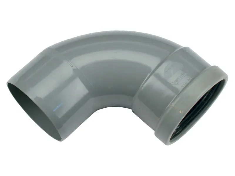PVC Manchet Bocht 90° grijs 110 SN8 M/M Laatste Kans