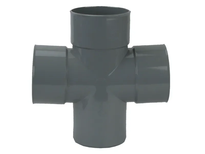 PVC Lijm Dubbel T-Stuk 90° grijs 40X40 3MS Bestseller