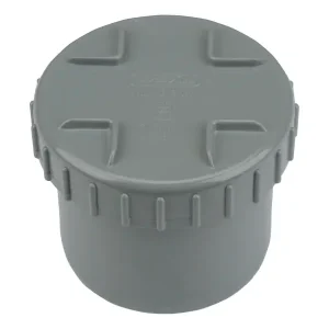 Populair PVC Lijm Eindstuk + Schroefdeksel grijs 50/40