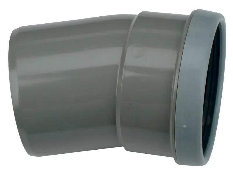 Fabrieksprijs PVC Manchet Bocht 15° grijs 125 SN4 M/S