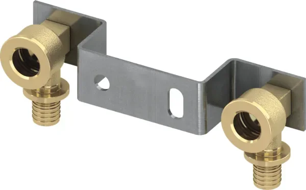 TECEflex geminibeugel met muurplaten standaard messing 153 mm 16 x 3/8″ binnendraad Premium