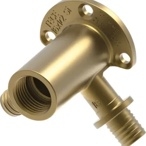 TECEflex dubbele muurplaat 90° lang silicium brons 16 mm x 1/2″ x 16 mm Tijdelijk Beschikbaar