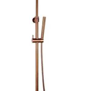 Shop Nu Saniful Doucheset opbouw thermostatisch in hoogte verstelbaar rond 20 cm Brons
