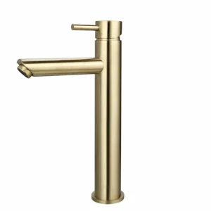 Weekendaanbieding Saniful Wastafelmengkraan Goud Geborsteld opbouw hoog 30cm