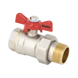 Alleen Vandaag BONFIX Kogelkraan 1/2″ bi x 1/2″ kopp. bu + rode vlindergr.