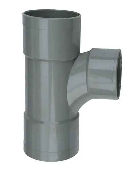 Laatste Versie PVC Stroom T-stuk 90° grijs 125 3xM