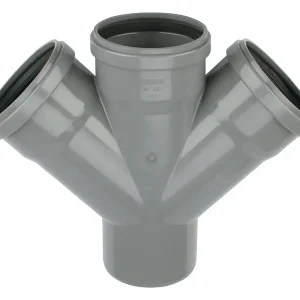 PVC Manchet Dubbel T-Stuk 45° grijs 125 SN4 M/S Aanbieding