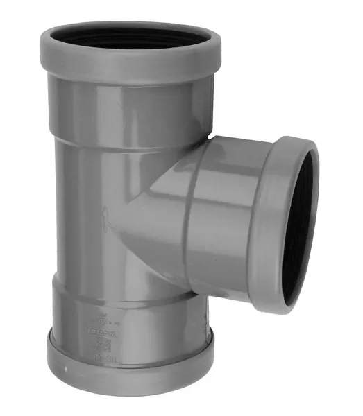 PVC Manchet T-stuk 90° grijs 125 SN4 3M Flitsaanbieding