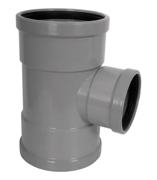 PVC Manchet T-stuk 90° grijs 125×110 SN4 3M Shop Nu