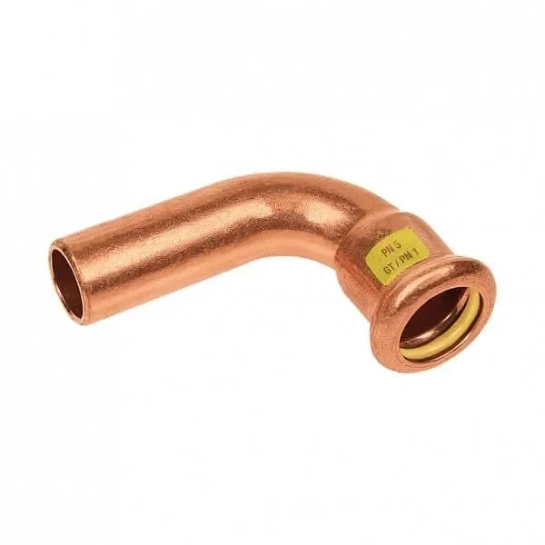 BONFIX M-press roodkoper gas insteekbocht 90 graden 15 mm x 15 mm Direct Beschikbaar