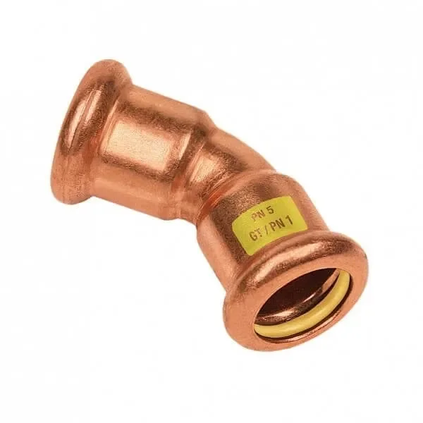 Dagaanbieding BONFIX M-press roodkoper gas bocht 45 graden 12 x 12 mm