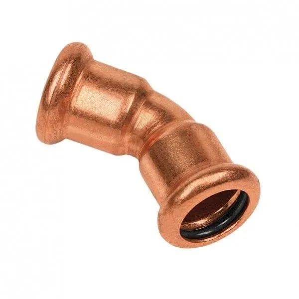 Hoge Kwaliteit BONFIX M-press roodkoper water bocht 45 graden 15 x 15 mm