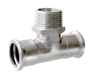 Superprijs BONFIX M-press RVS-water T-stuk 15 x 1/2″ bu.dr. x 15 mm